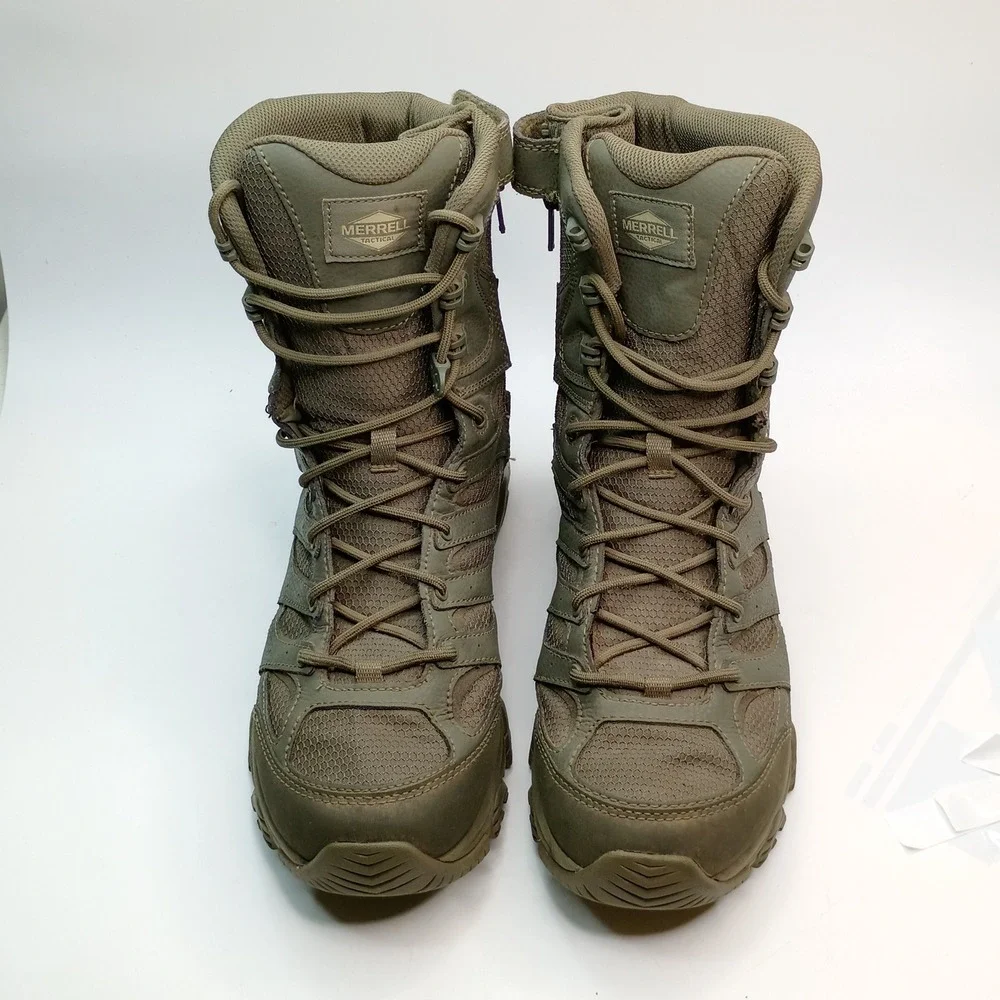 Merrell Moab 2 8-Inch Tactical Boot Men Size 11.5 Olive Green Waterproof J004109
